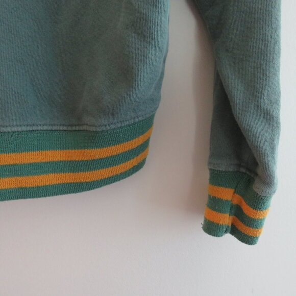 THE GREAT. The Teammate Sweatshirt with Hawk Graphic Double Washed Moss Sz 0 XS - Picture 12 of 16